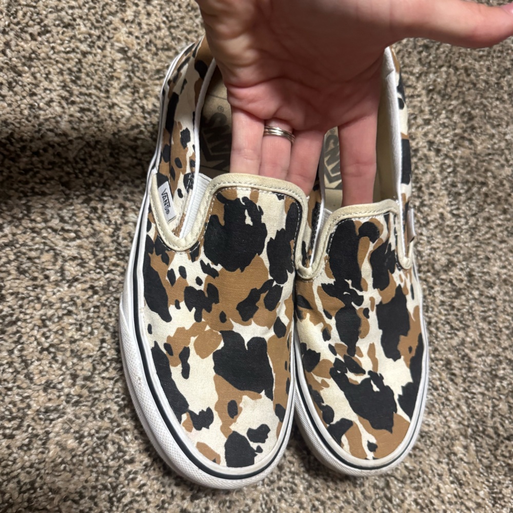 Cow Print Slip-On Vans